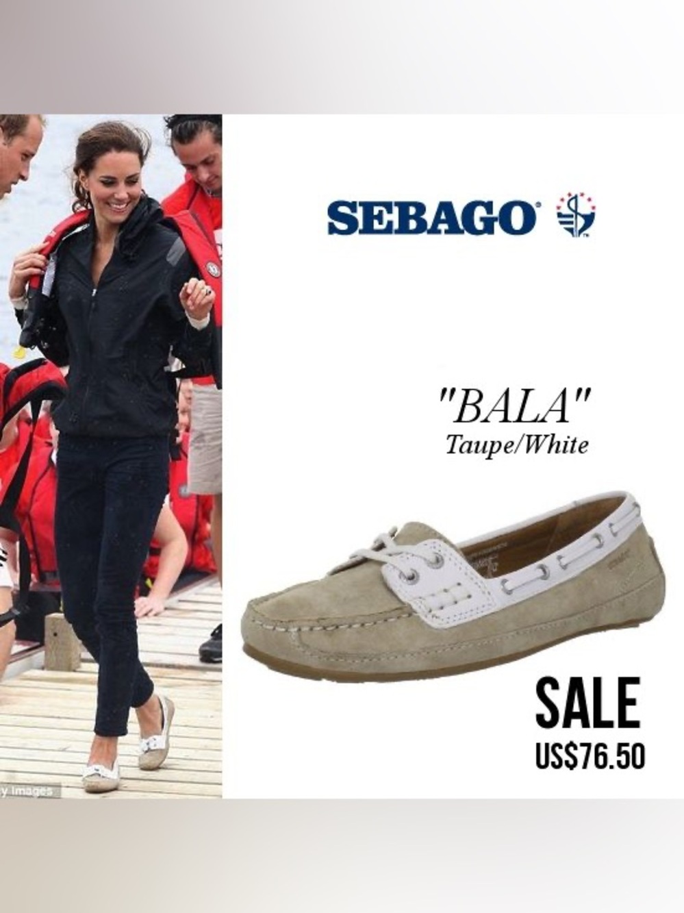 Sebago Beige and White Suede Boat Shoes